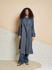 <b> Ghospell </b> Blakely Denim Trench Coat