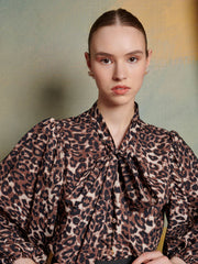 Lise Leopard Bow Blouse