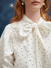 Rosetta Jacquard Bow Blouse