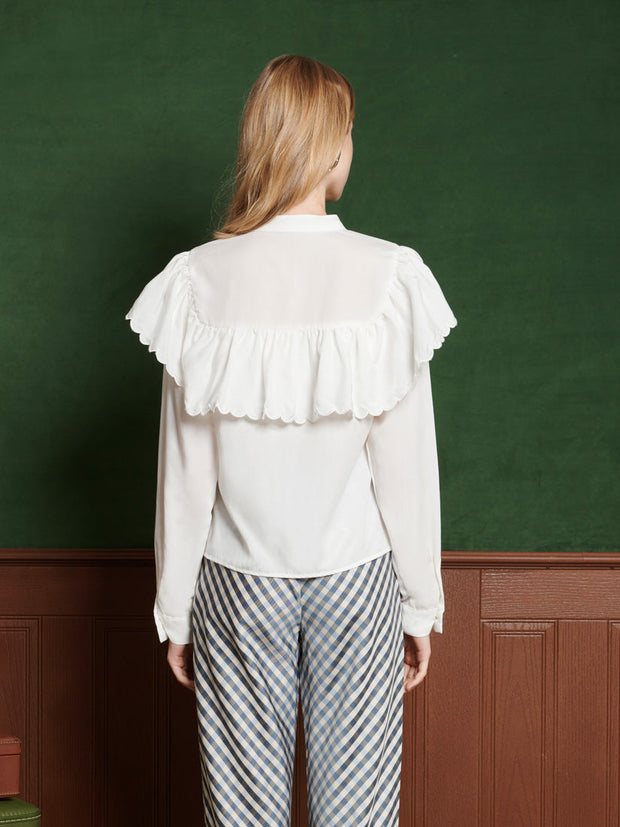 Hazel Scallop Blouse Pearl White / Z