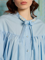 Seashell Pearl Blouse Baby Blue / Z