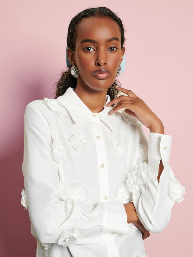 <b>DREAM</b> Valley Flower Embellished Shirt