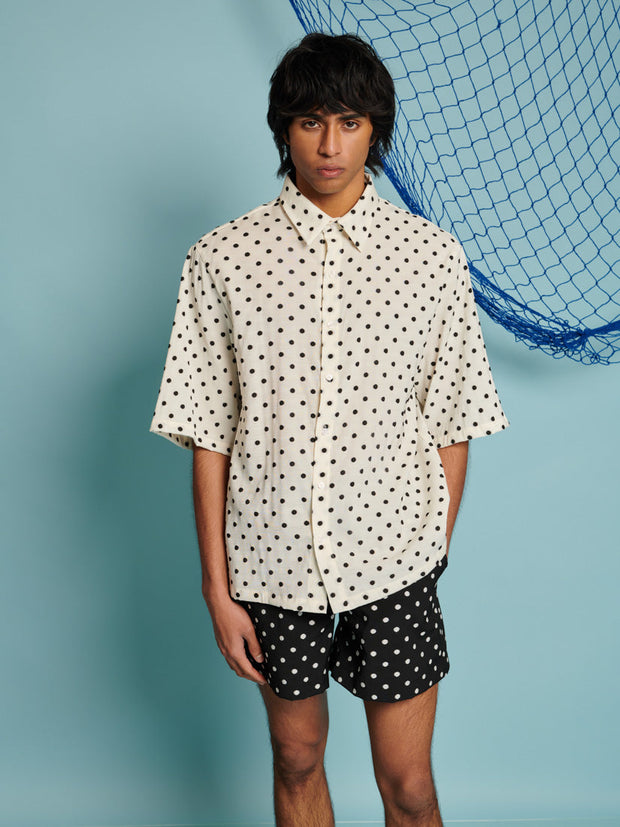 Rocco Spot Boxy Shirt Polka Dots Ivory / Z