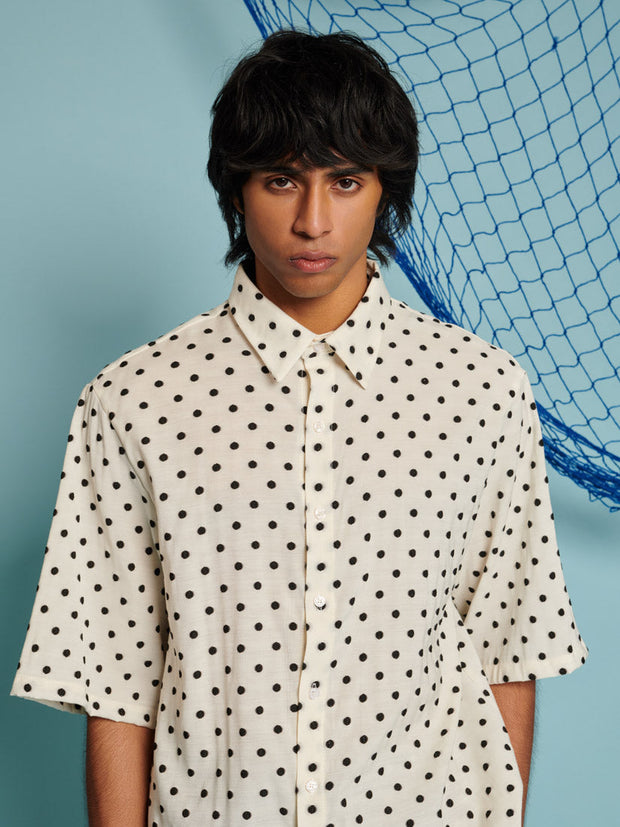 Rocco Spot Boxy Shirt Polka Dots Ivory / Z