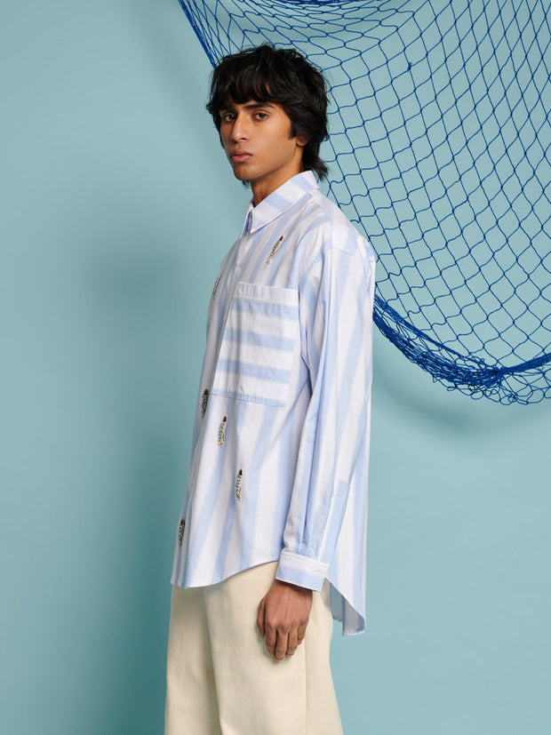 Fisher Stripe Shirt Bably Blue / Z