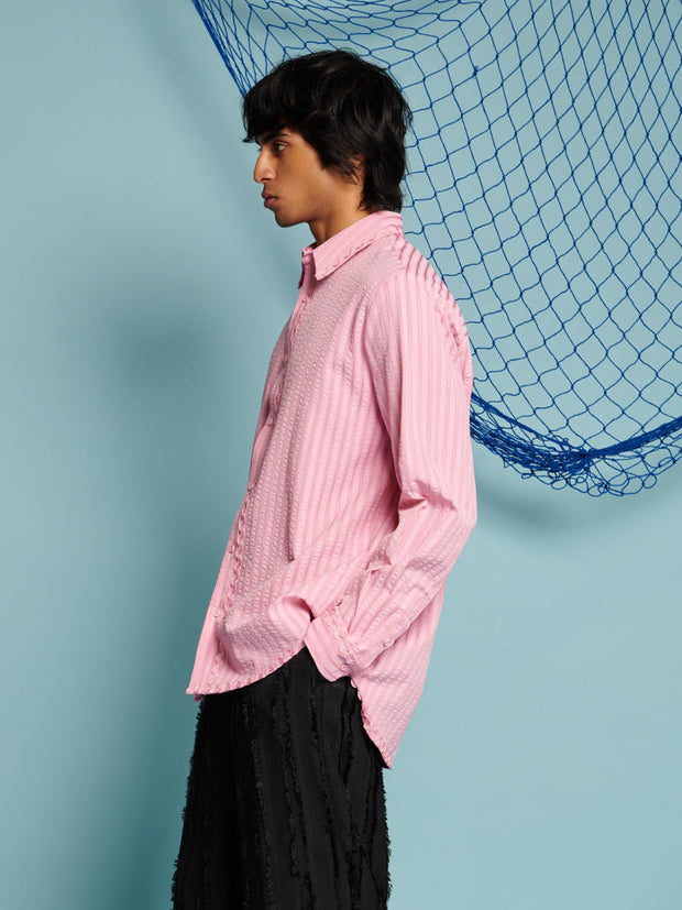 Jetty Stripe Shirt Raspberry Pink / Z