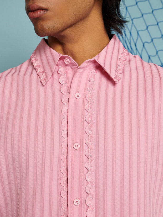 Jetty Stripe Shirt Raspberry Pink / Z