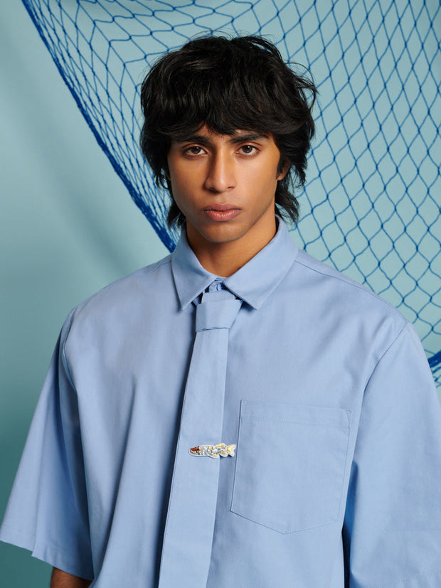 Remora Shirt with Tie Cloud Blue / Z