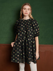 Carriage Hearts Jacquard Dress Coal Black / Z