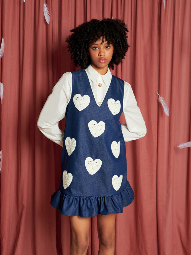 Heart to Heart Mini Dress Blue Denim / Z