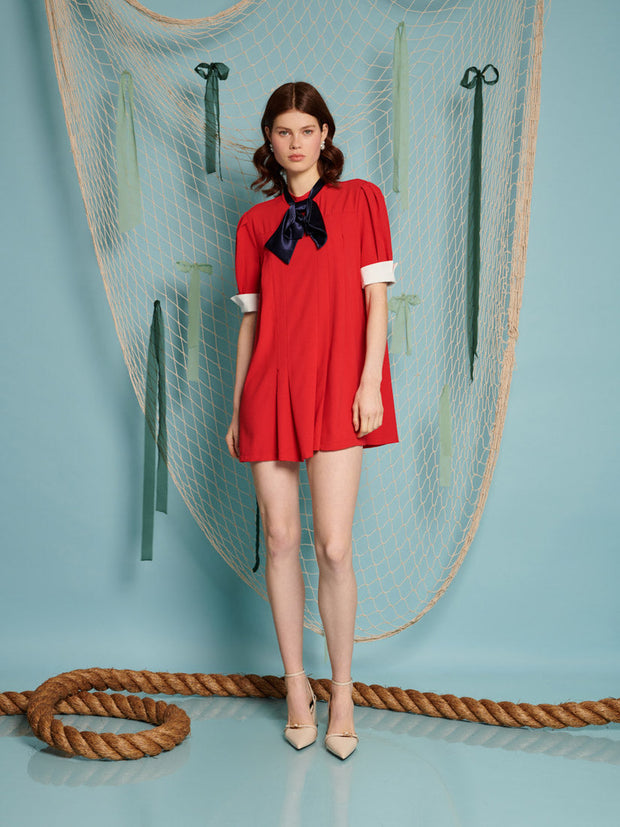 Ahoy Pleated Mini Dress