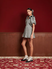 Thelma Check Mini Dress Black And White Check / Z