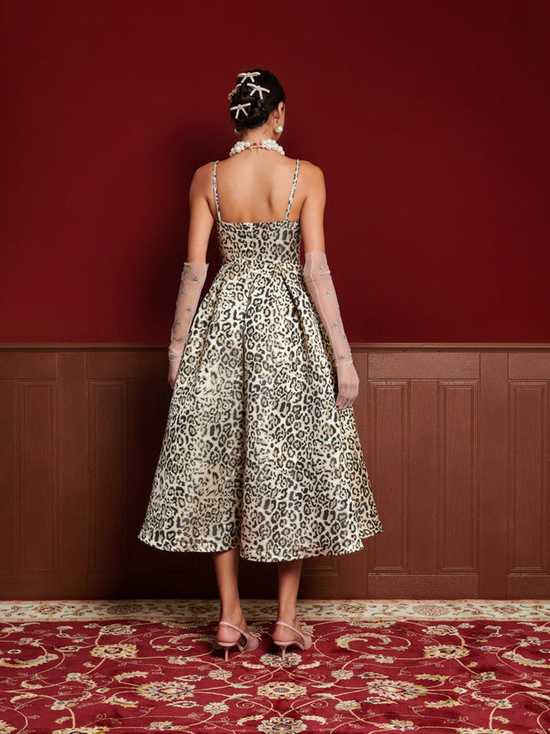 Gilded Leopard Midi Dress Leopard Brown / Z