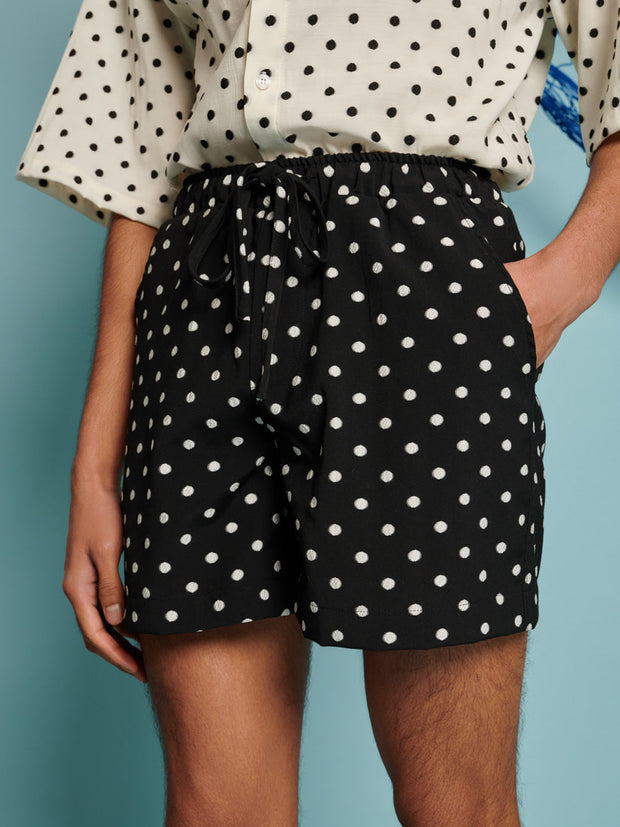 Rocco Spot Drawstring Shorts Polka Dots Black / Z