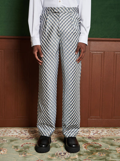 Rocco Gingham Trousers Gingham Blue / Z